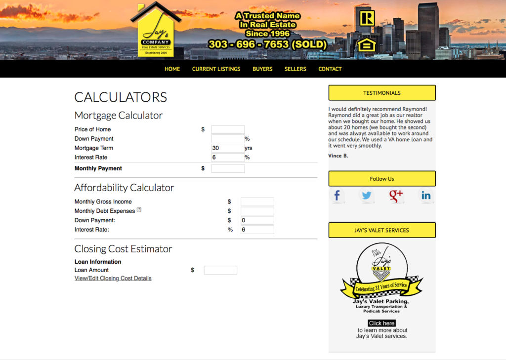 Denver real estate calculators